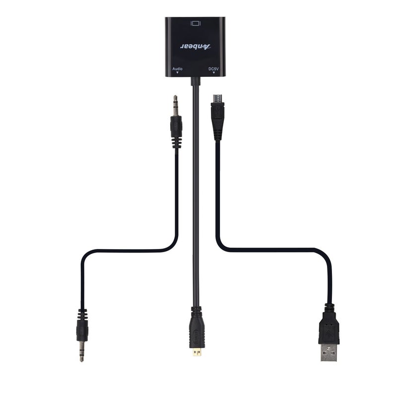 Anbear Micro HDMI to VGA(Male to Female) Video Converter Adapter Gold Plated 1080p with 3.5mm Audio - Image 4